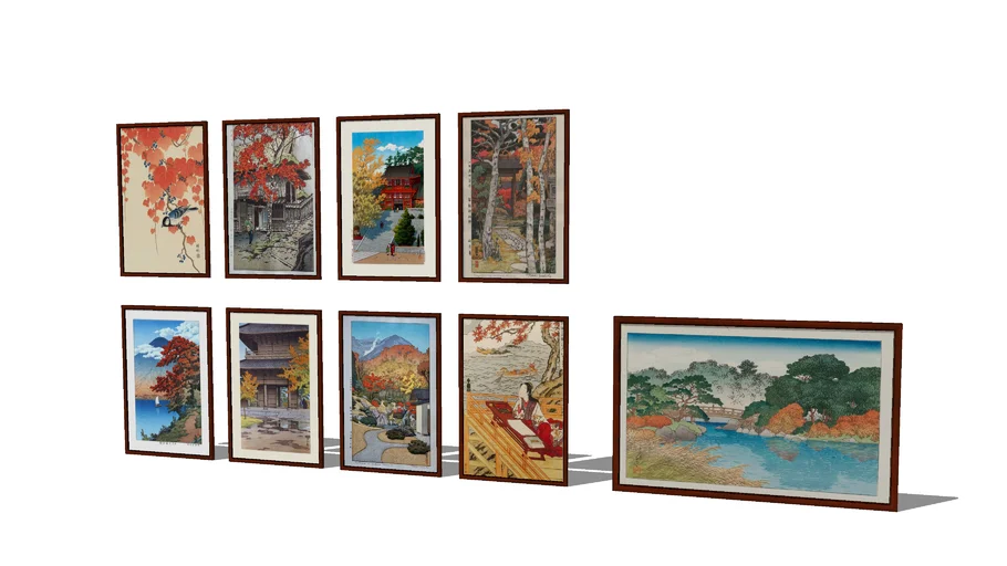 Japanese frames on Autumn theme