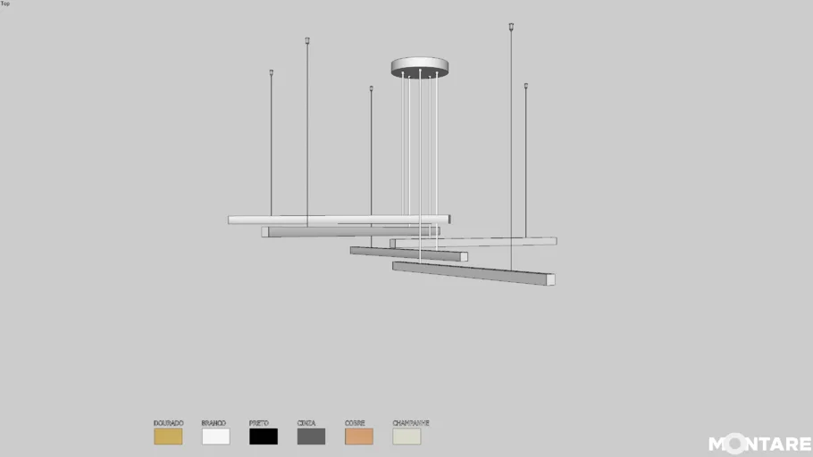 PENDENTE LINEAR PLUS CONJUNTO 5X 100CM - MONTARE