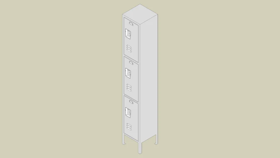 Penco 3-Tier Vanguard Locker with Recessed Handle and 6 Inches Legs