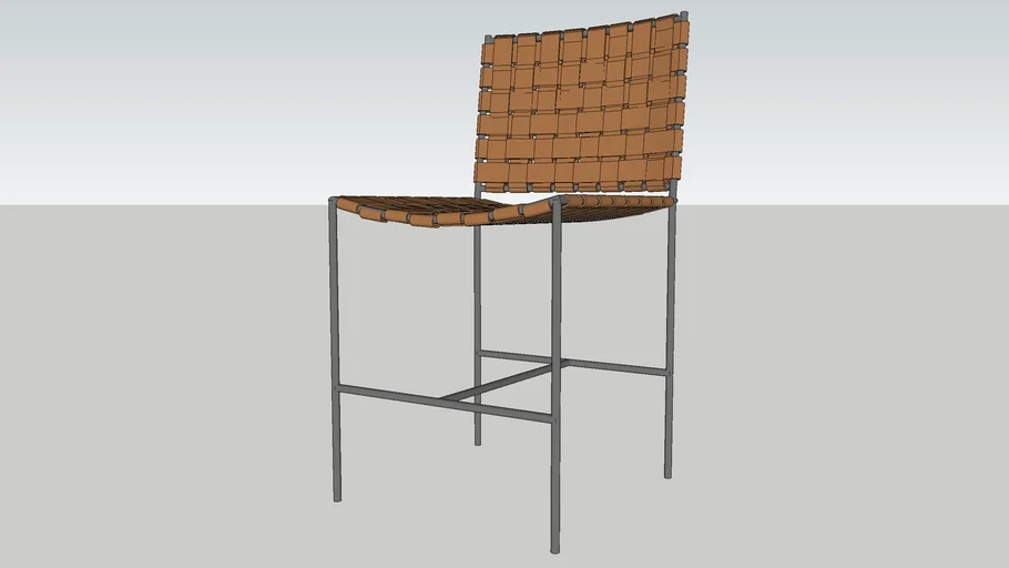 WOVEN LEATHER COUNTER  STOOL