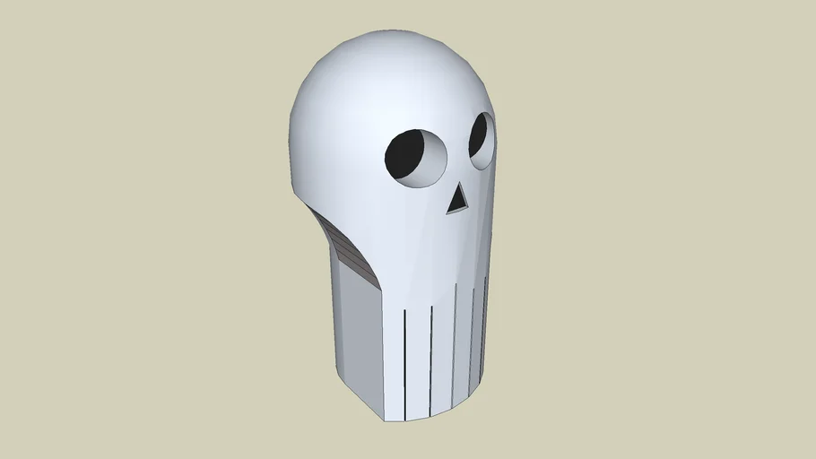 Stylised metallic skull