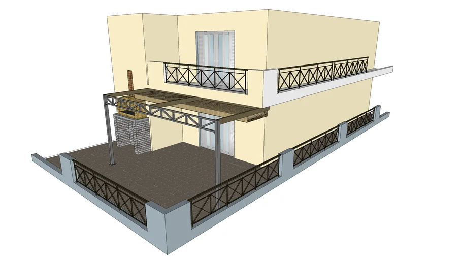 Metal pergola and awning