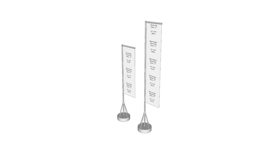 Silver Outdoor Banner Flag Stand (Stand Only)