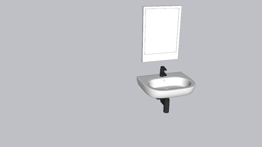 wastafel dengan cermin