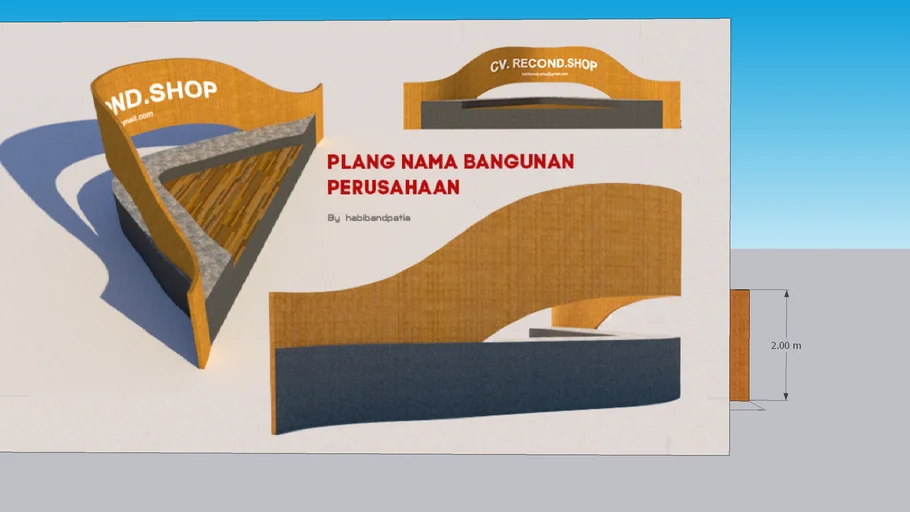 PLANG NAMA PERUSAHAAN MODERN 11.7 m X 2 m