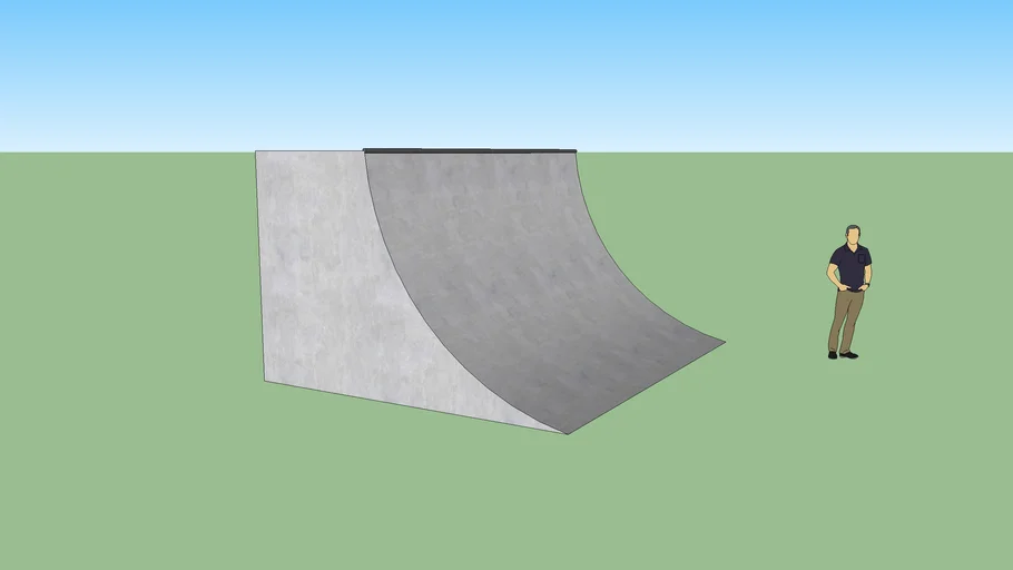 Quarter pipe with coping