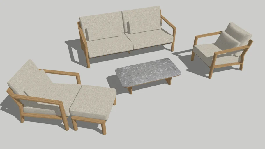 Lucas lounge set with footstool and coffee table - 4 Seasons Outdoor