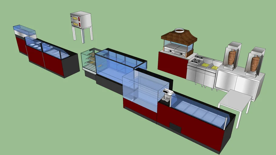Restaurant Countertop Designs & Work Surfaces | 3D Models