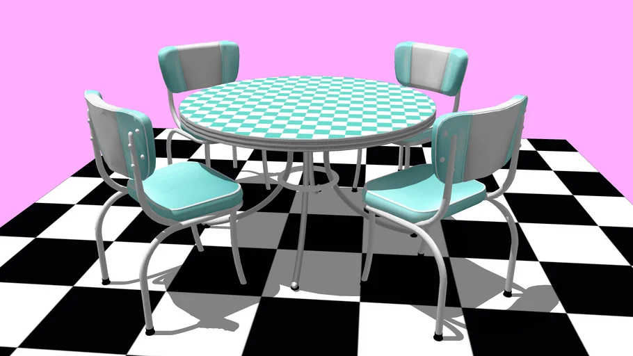 Chair & table Diner 50's (Cadeira e Mesa estilo Diner 50's)