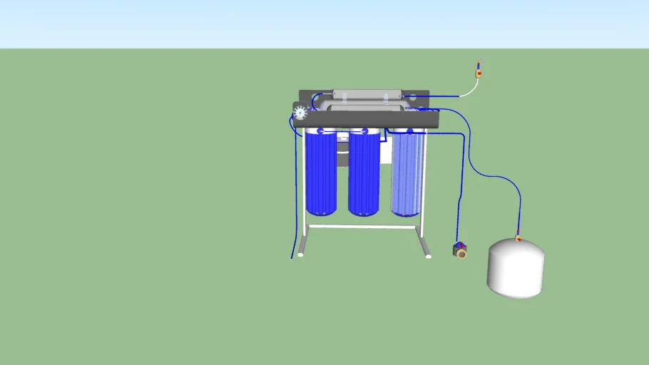 Water filter house gas ozone and ultraviolet (UV)