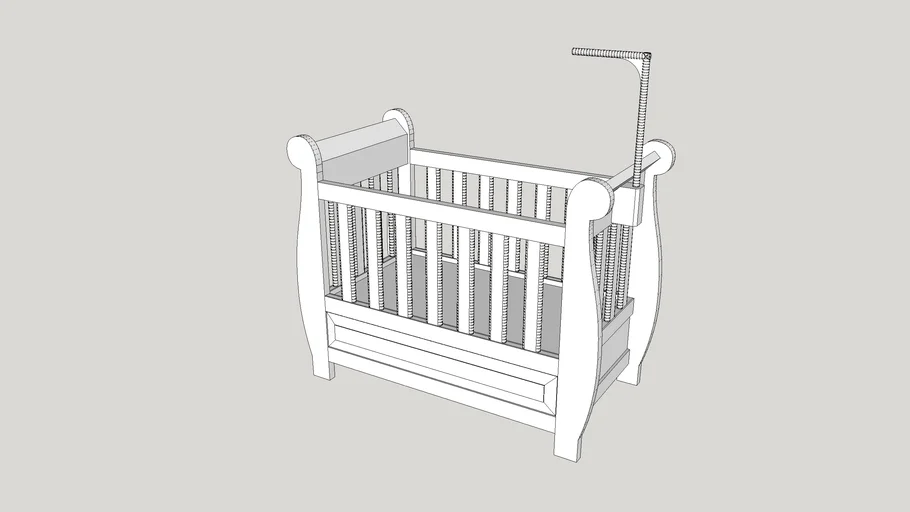 American Girl Doll (18" sized) Wood Baby Crib