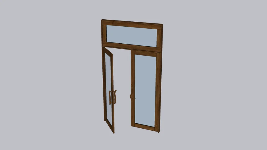 PUERTA RUSTICA DE MADERA Y CRISTAL