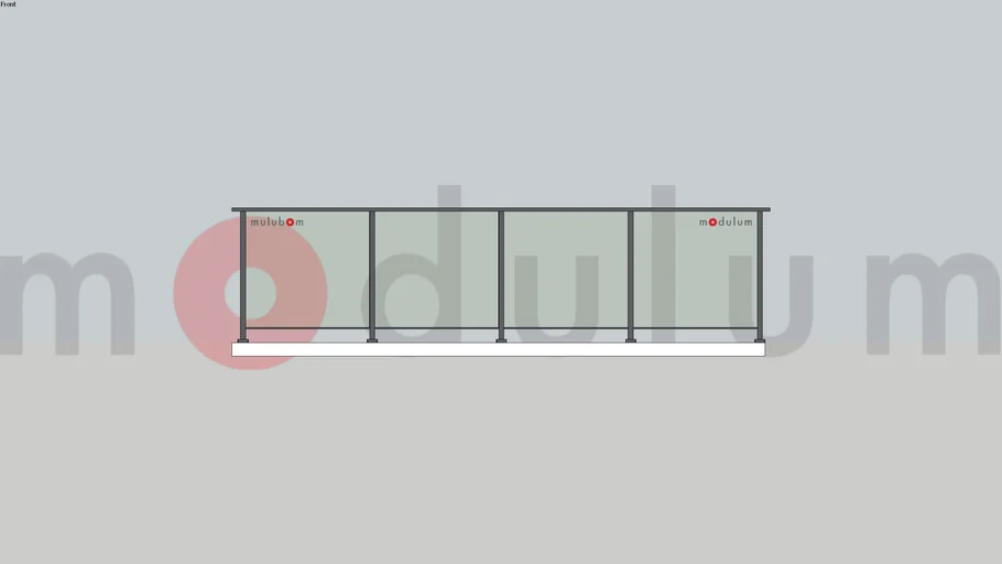 ราวกันตก ราวระเบียง อลูมิเนียม กระจกนิรภัย รุ่น Square (V.2)| modulum