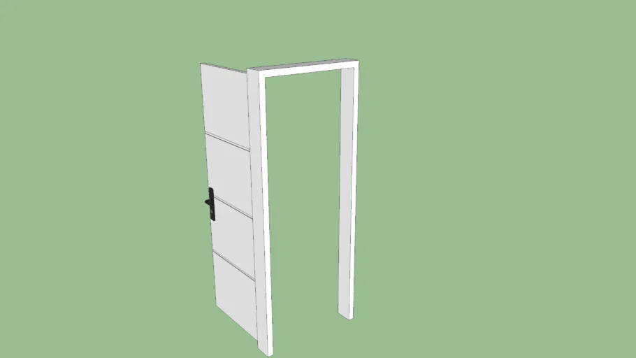 Puerta Blanca Abierta Derecha