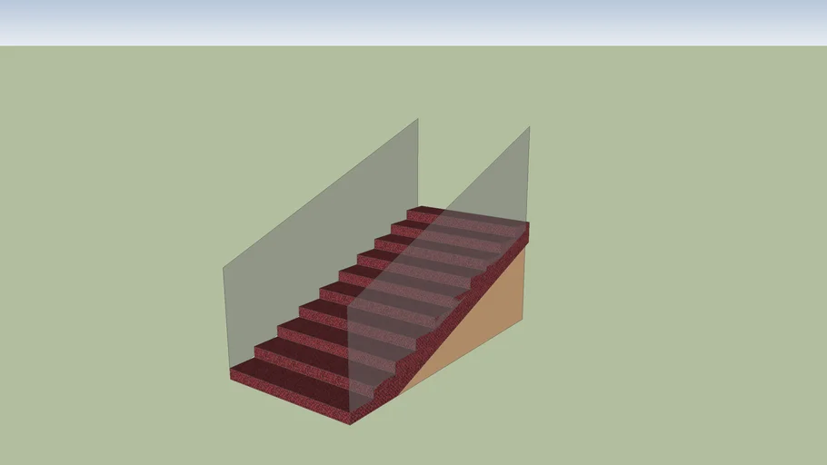 Stairs with glass railing