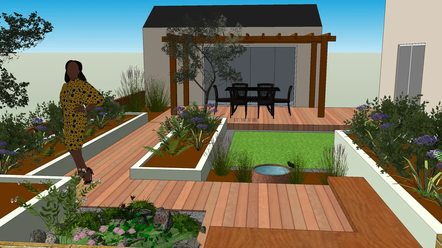 QRN 248 3D Garden with Pergola