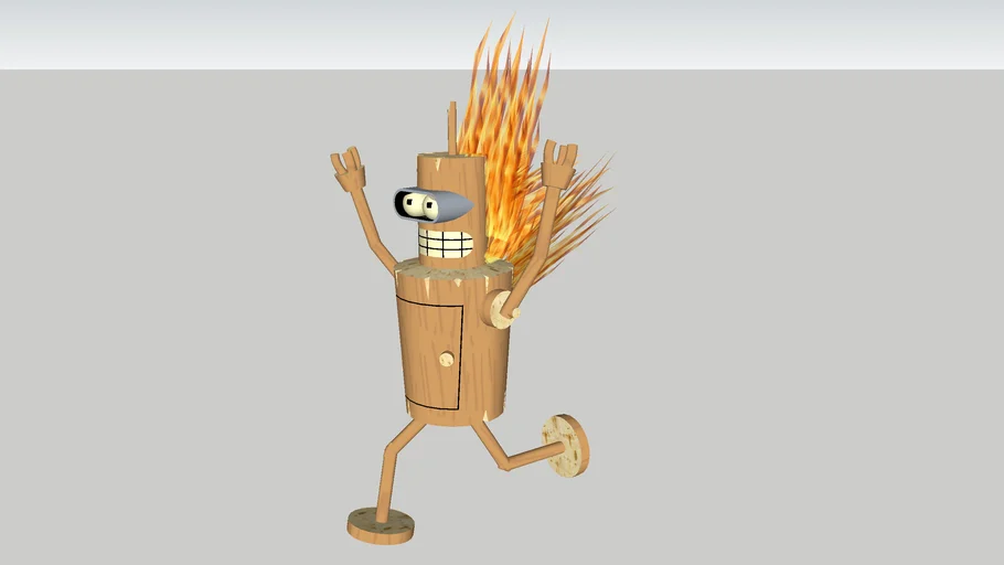 Wooden Bender on fire