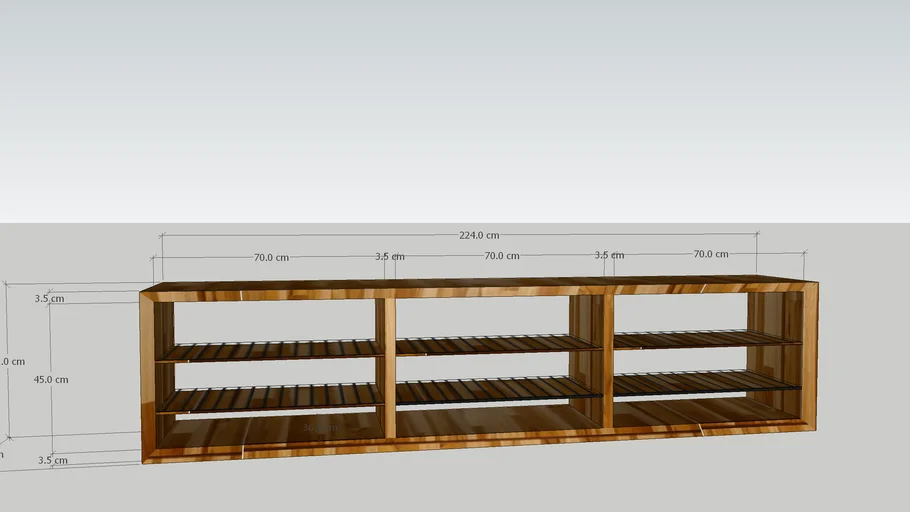 Sapateira teca longa/ Long shoes bench