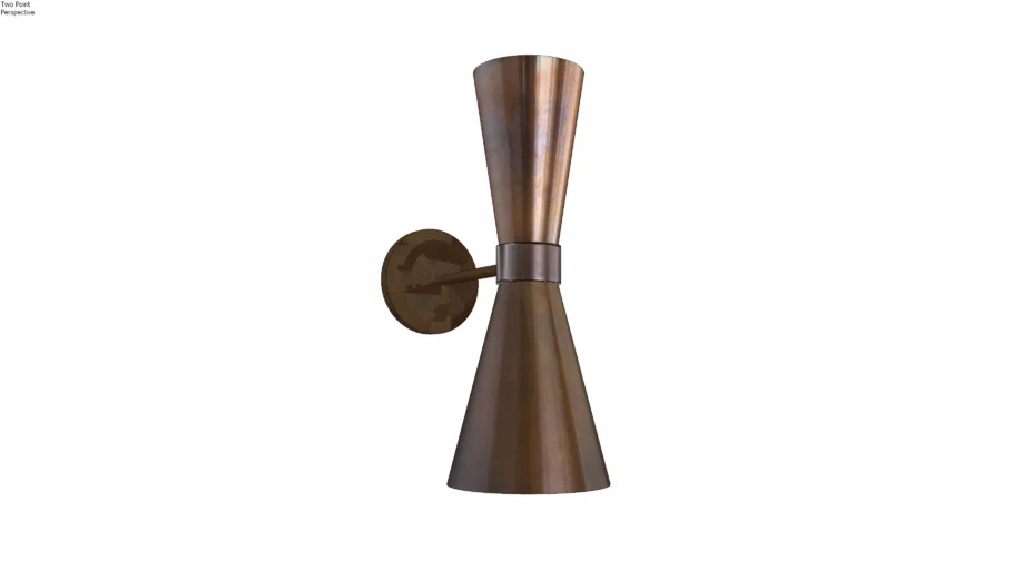 Mullan Lighting - Amias Mid-Century Double Brass Cone Wall Light
