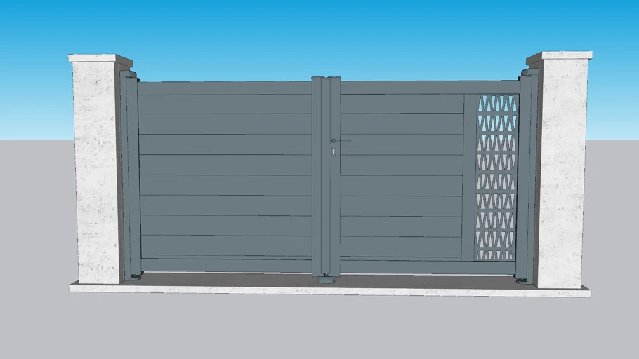 Portail aluminium battant BREVAL - Décor Astek 7031