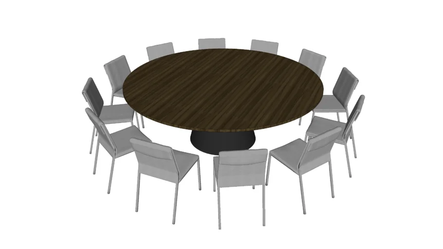 Dining Table - Round 12p | 3D Warehouse