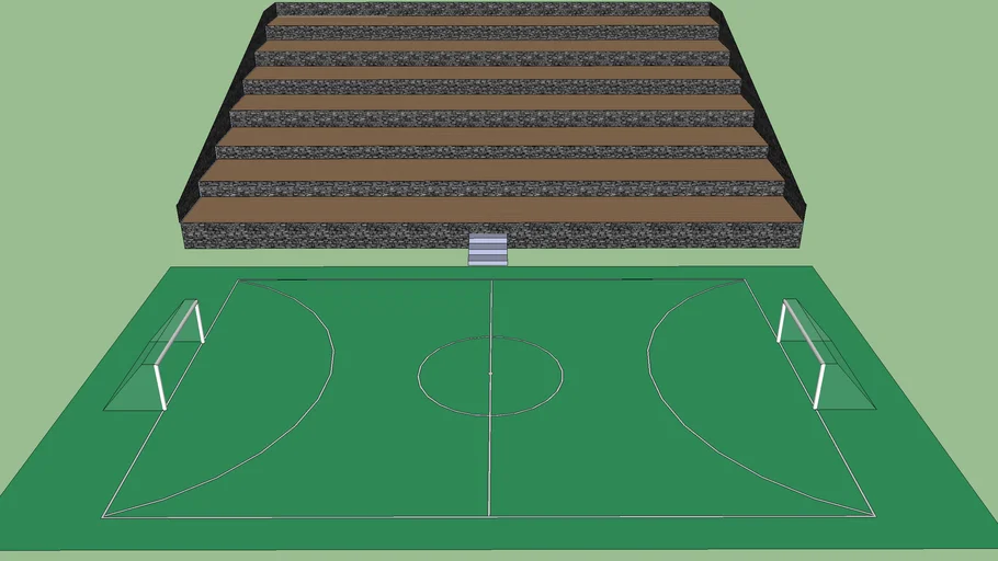arquibancanda+quadra de futsal