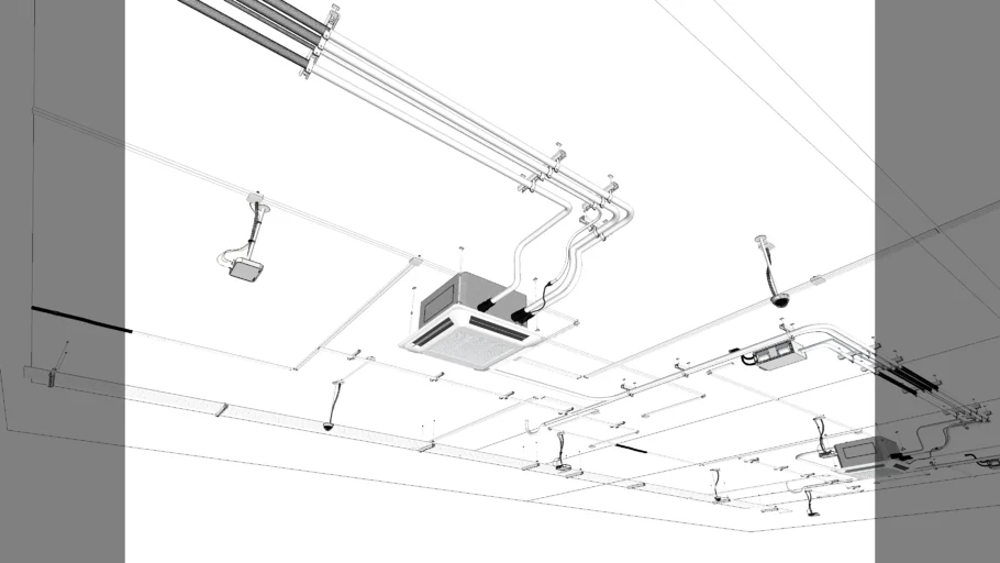 Exposed ceiling Cassette-AC System Model by Pooh