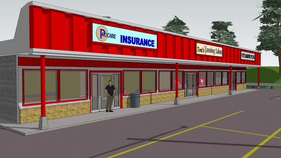 Shopping Center Mini Mall 3 Stores - Give it a "like" if you enjoyed!