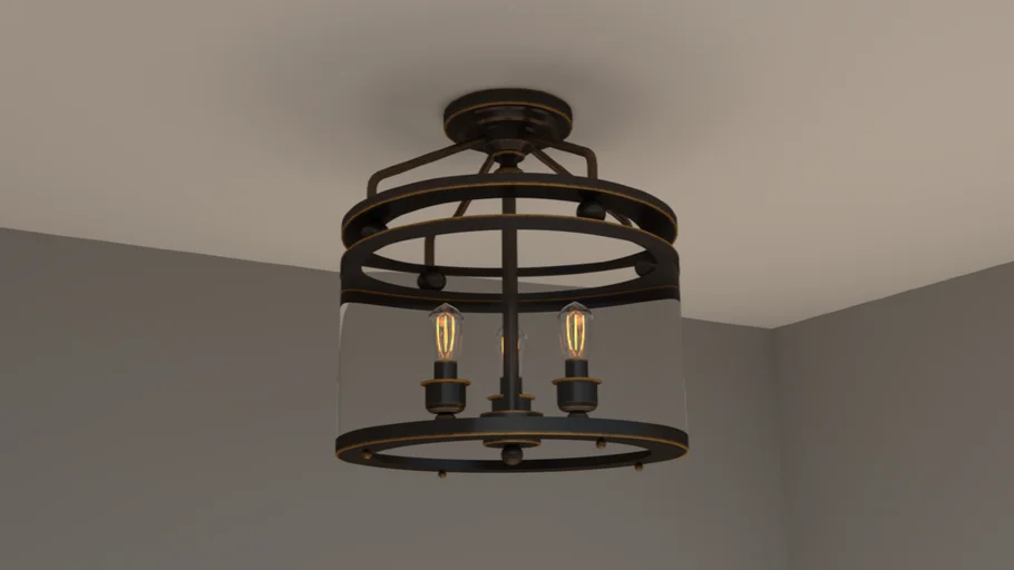 Quoizel Norfolk 11.87-in Oil Rubbed Bronze Semi-flush Mount Light
