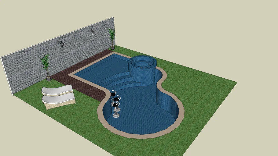 Piscina de Concreto com Spa