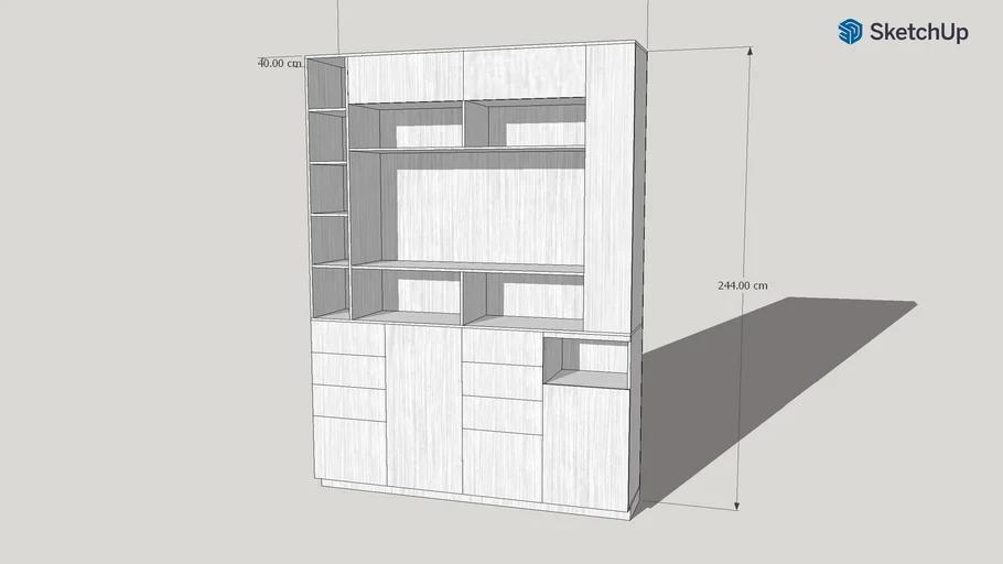 Closet con espacio para pantalla