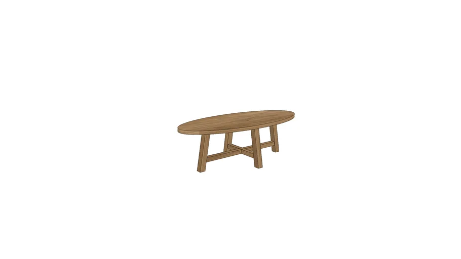 LM015, Lombardy Oval Coffee Table 130cm - Oak Top
