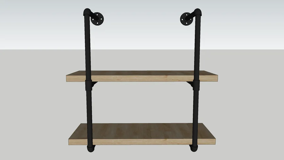 Industrial wall shelf