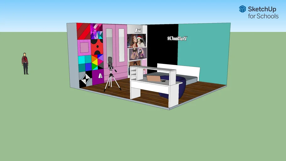 Tomboy girlish bed room.