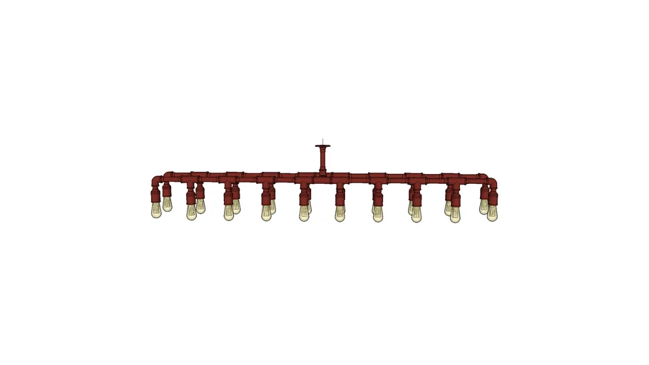 Pendente lustre retrô duplo flutuante horizontal