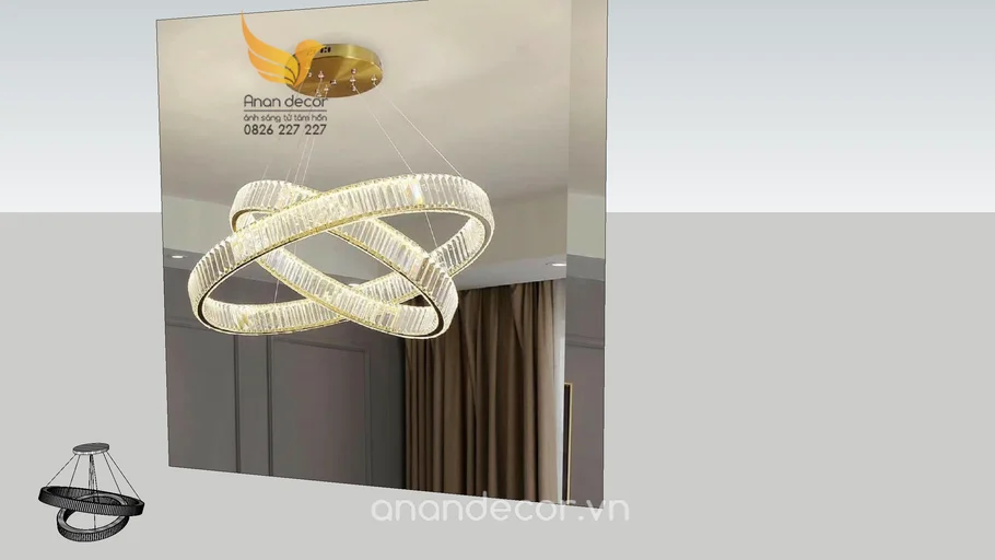 Đèn chùm pha lê cao cấp 2 tầng  TH-8075-21