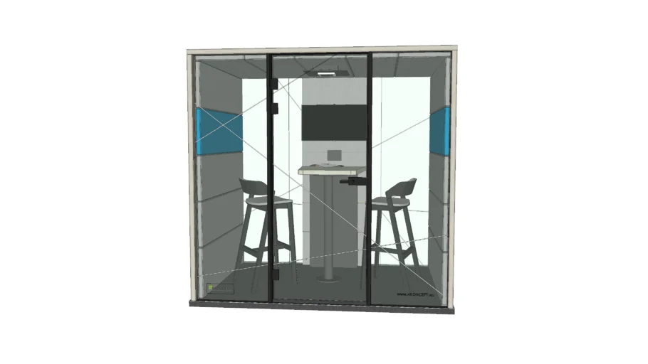 4KONCEPT - WOOD I double - acoustic pod - cooperative meting room with high seat
