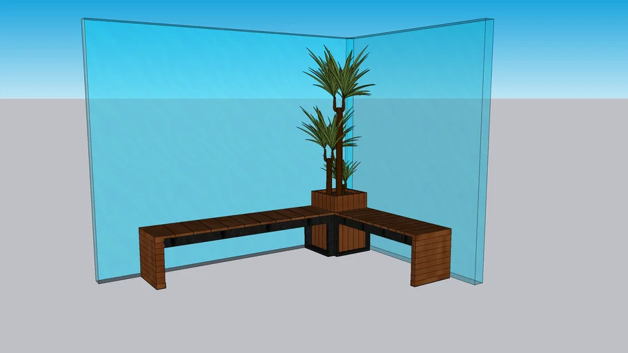 custom bench and planter