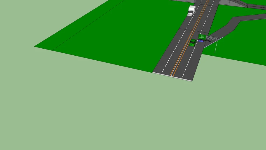 Freeway with overpass