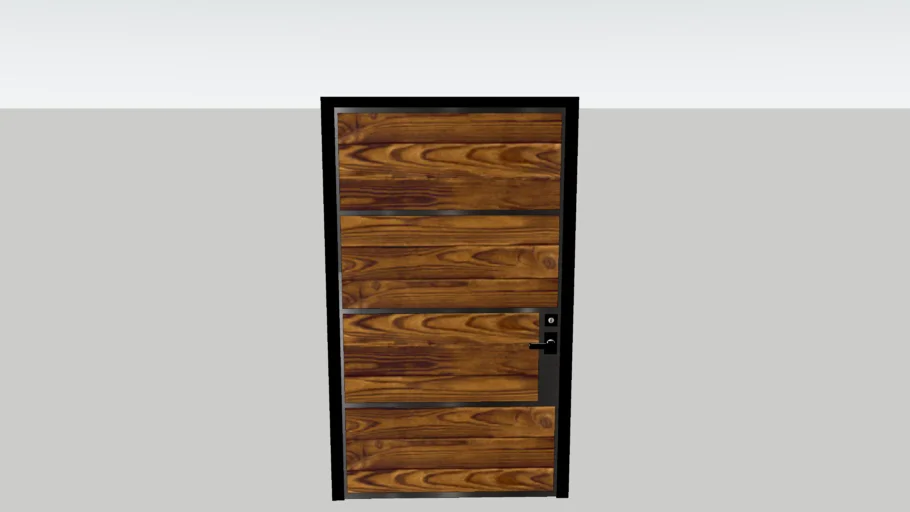 Puerta de Madera y Metal Negro