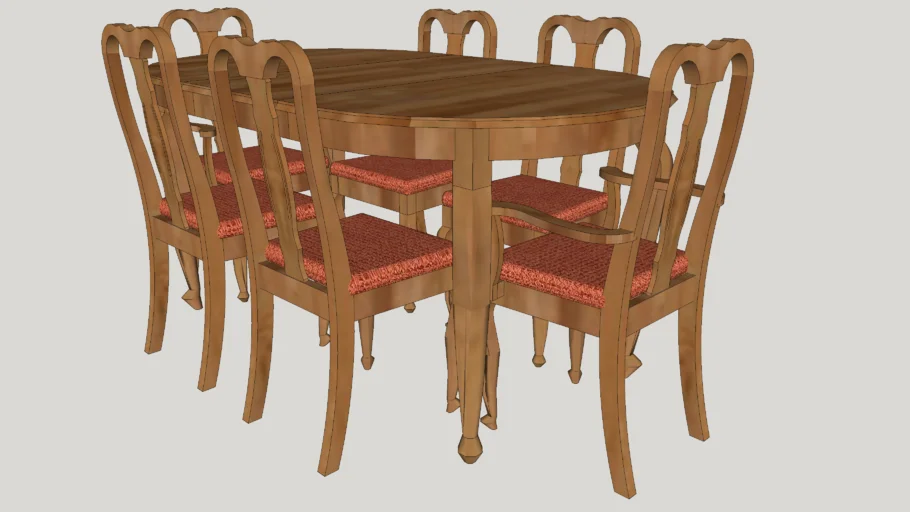 Dining table with six chairs