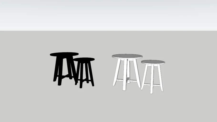 KRAGSTA Nest of tables, set of 2, black & white #IKEA