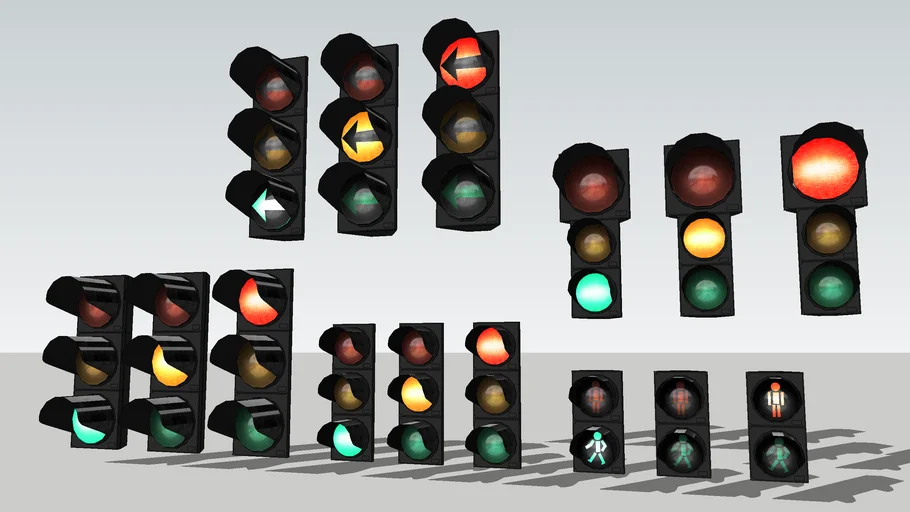 Polish LED ZIR traffic signal set