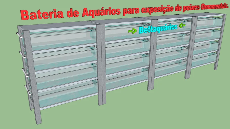Bateria de Aquários - Expositor de Peixes.