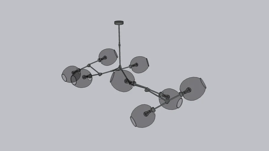 Grier 8-Light Sputnik Modern Linear Chandelier