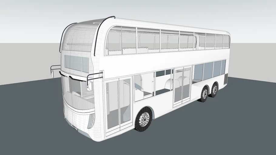 Alexander Dennis Enviro 500 Double Decker Bus  - Stripped Interior - Untextured