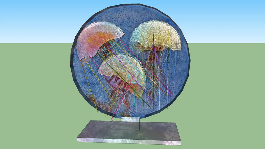 GLASS JELLYFISH SCULPTURE