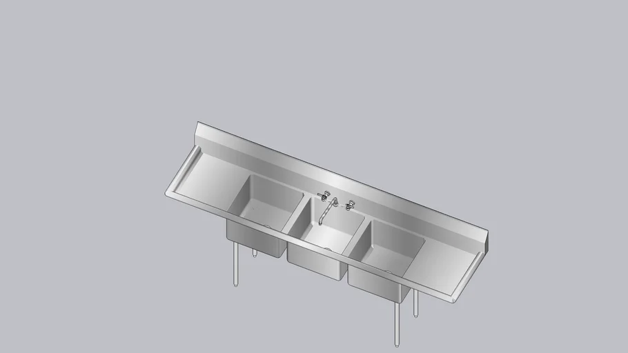 Regency 94" Three Compartment Sink