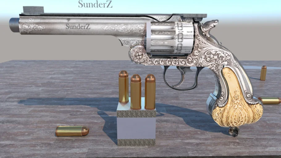 DECORATED REVOLVER  S&M .44