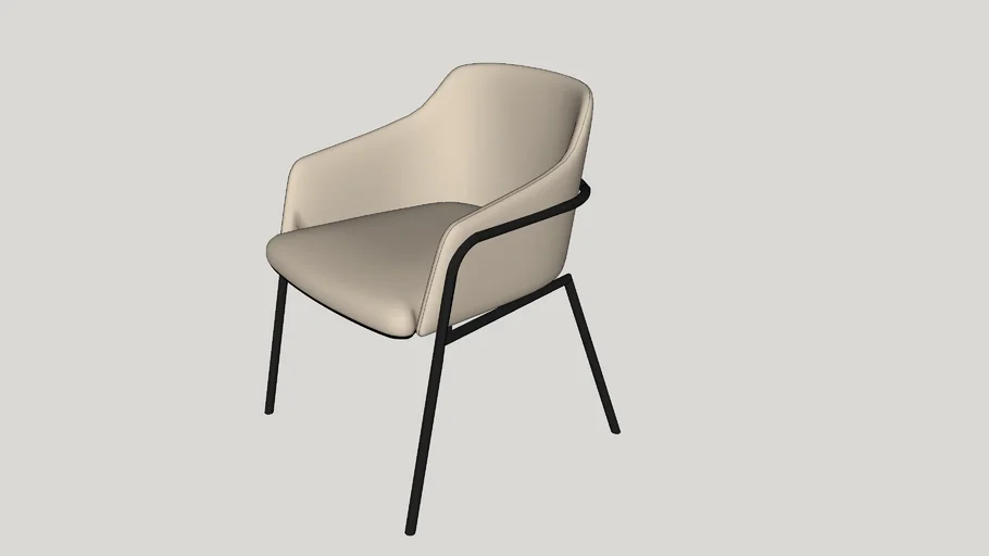 Neus - Chaise beige et métal noir MAISON DU MONDE